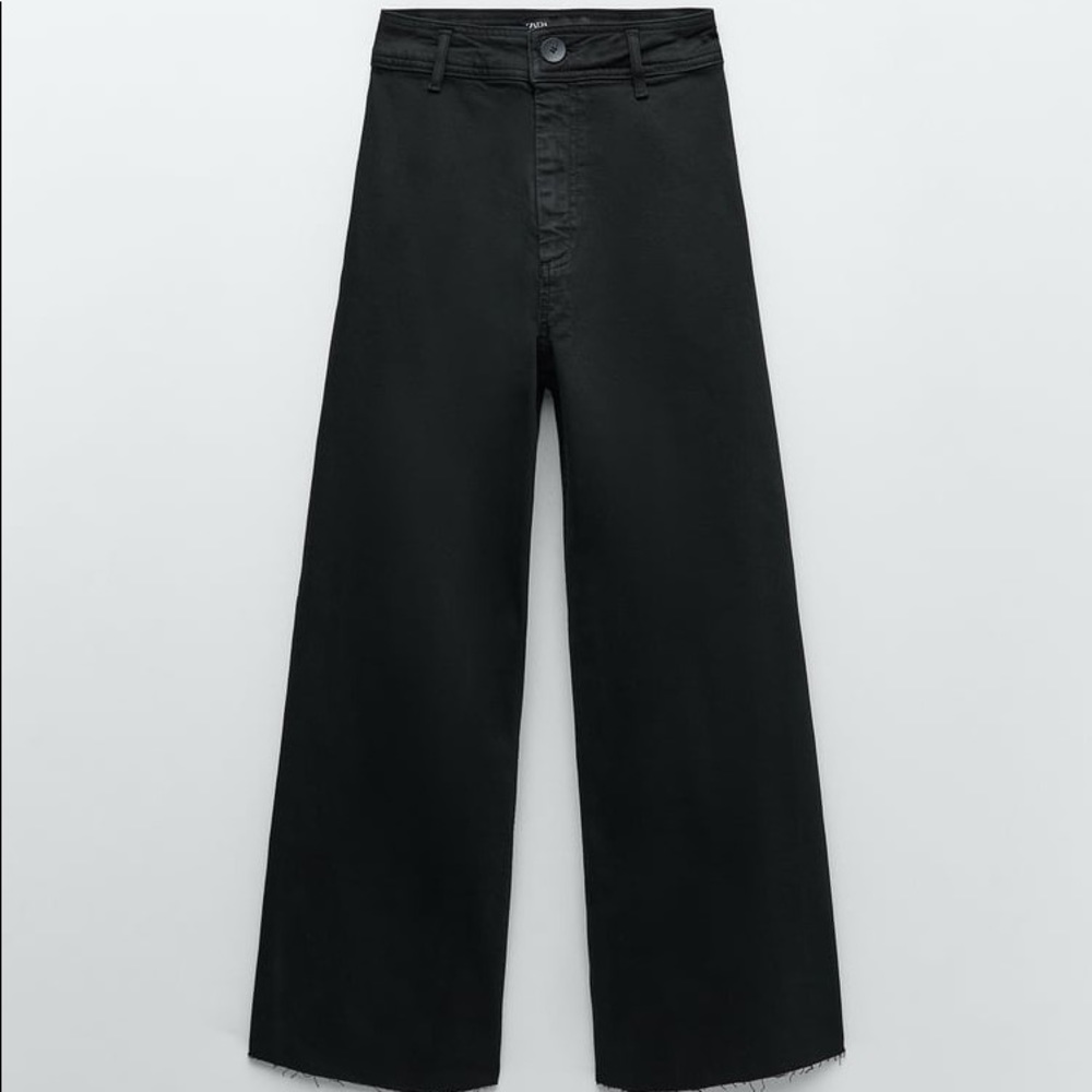 NWT Black Zara Marine Straight Pant Size 2